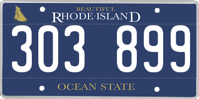 RI license plate 303899