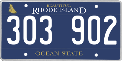 RI license plate 303902