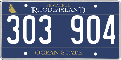 RI license plate 303904