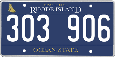 RI license plate 303906