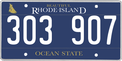 RI license plate 303907