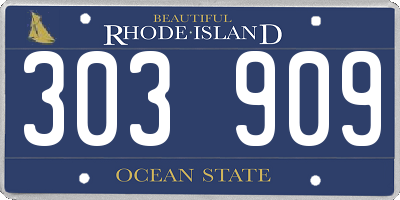 RI license plate 303909