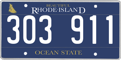 RI license plate 303911