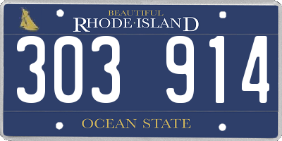 RI license plate 303914