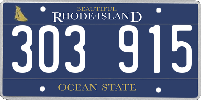 RI license plate 303915