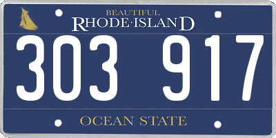 RI license plate 303917