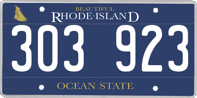 RI license plate 303923