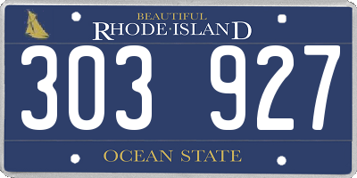 RI license plate 303927