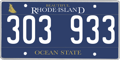 RI license plate 303933