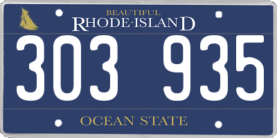 RI license plate 303935