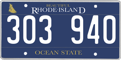 RI license plate 303940