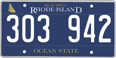 RI license plate 303942