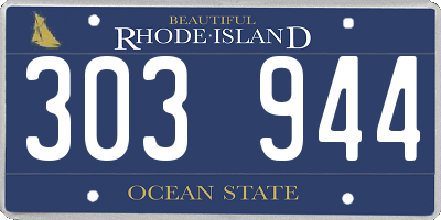 RI license plate 303944