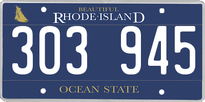 RI license plate 303945