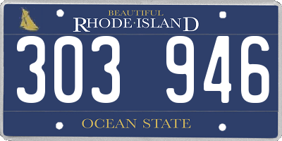 RI license plate 303946