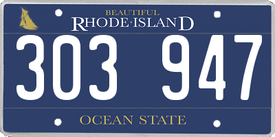 RI license plate 303947