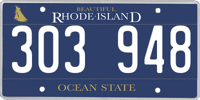 RI license plate 303948