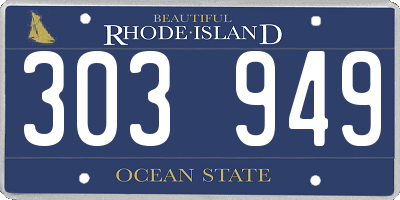 RI license plate 303949