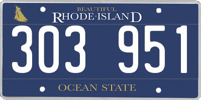 RI license plate 303951