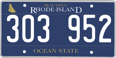 RI license plate 303952