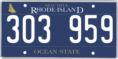 RI license plate 303959