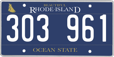 RI license plate 303961