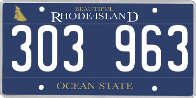 RI license plate 303963