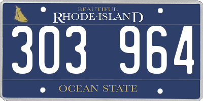 RI license plate 303964