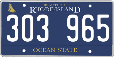 RI license plate 303965