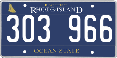RI license plate 303966