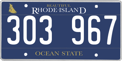 RI license plate 303967
