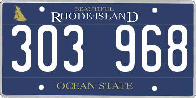 RI license plate 303968