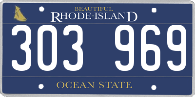 RI license plate 303969
