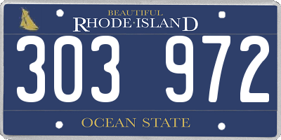 RI license plate 303972