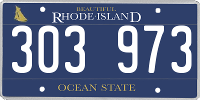 RI license plate 303973
