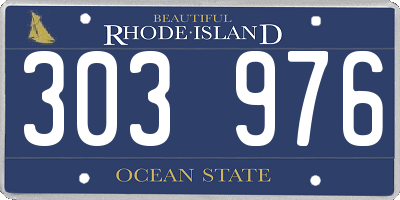RI license plate 303976