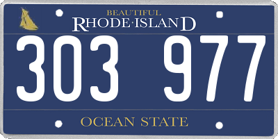 RI license plate 303977