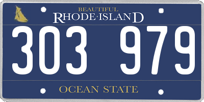 RI license plate 303979