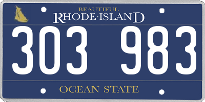RI license plate 303983