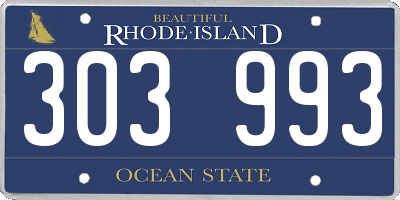 RI license plate 303993