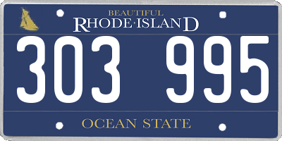 RI license plate 303995