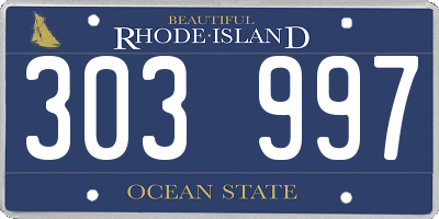 RI license plate 303997