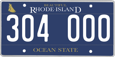 RI license plate 304000