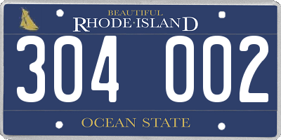 RI license plate 304002