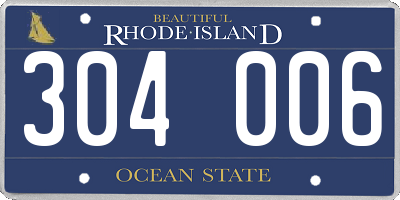 RI license plate 304006