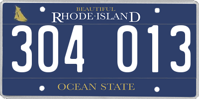 RI license plate 304013