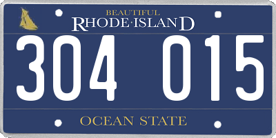 RI license plate 304015