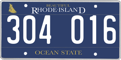 RI license plate 304016