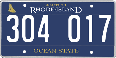 RI license plate 304017
