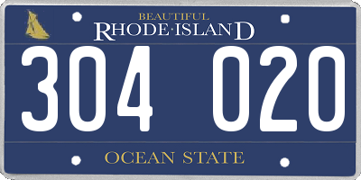 RI license plate 304020